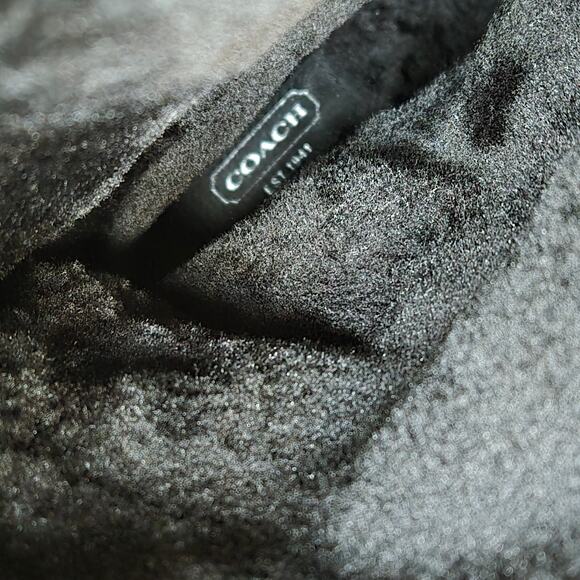 Coach Tullip Signature Print Suede Black Leather Fleece Winter Boots Womens 7 B - Picture 11 of 16